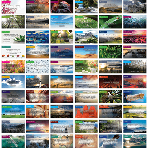 Pass Along Scripture Card Variety Pack of 60 - 1 of all 60 designs