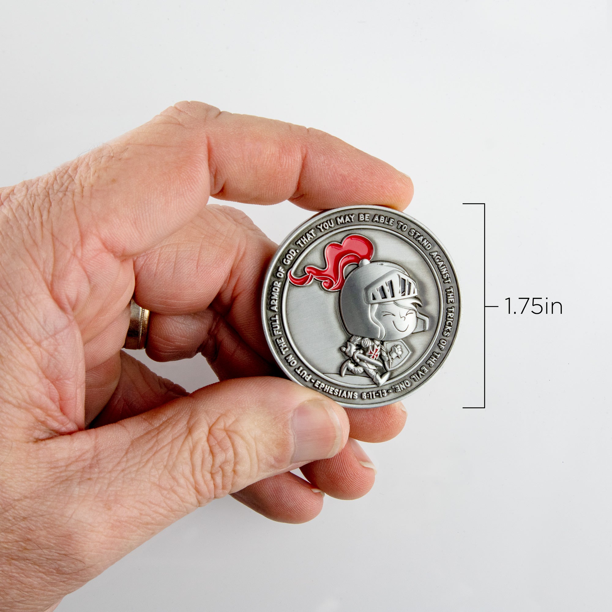 Armor of God - Children's Challenge Coin,  Religious Pocket Prayer Token, Ephesians 6:11-13