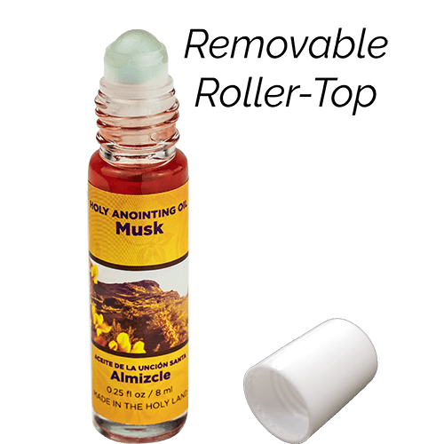 Musk Anointing Oil from Israel, Bulk Set of 6 Roll On Bottles, 1/4 oz Each, Made in the Holy Land of Jerusalem, Prayer Gift for Pastors & Priests, Aceite Ungido de Almizcle