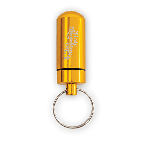 anointing oil container keychain, gold