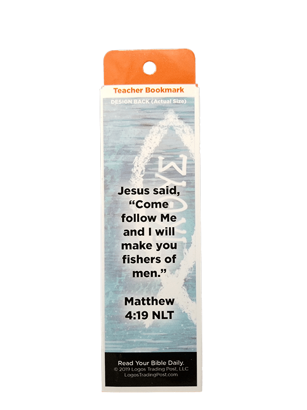 Children's Christian Bookmark, IXOYE (ICHTHUS), Matthew 4:19 - Pack of 25 - Logos Trading Post, Christian Gift