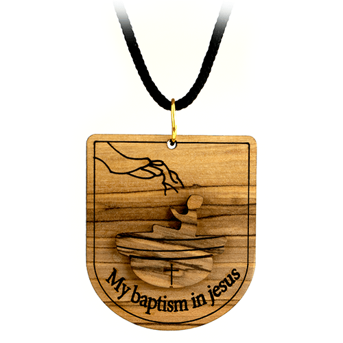 Olive Wood Keepsake Baptism Necklace