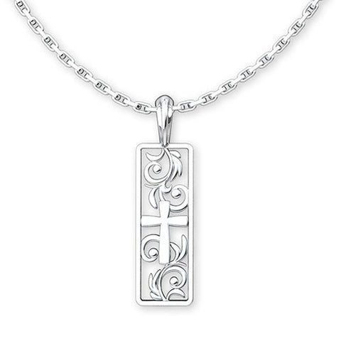 Sterling Silver Vineyard Cross Necklace