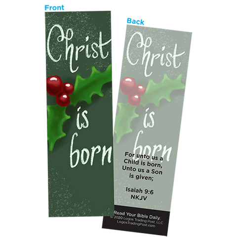 Children and Youth Bookmark, Christmas, Christ is Born, Isaiah 9:6, Pack of 25, Handouts for Classroom, Sunday School, and Bible Study