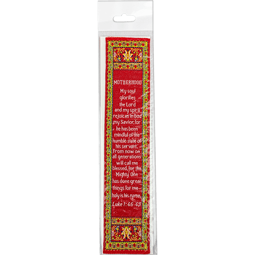 Motherhood, Woven Fabric Christian Bookmark, Motherhood, They Will Call Me Blessed, Silky Soft Luke 1:46-49 Bookmark, Traditional Turkish Design, Gift for Mom