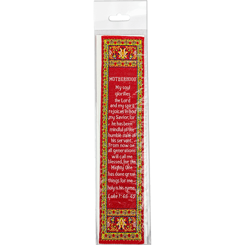 Mother's Bookmarks, Woven Fabric Christian Bookmark, Motherhood, They Will Call Me Blessed, Silky Soft Luke 1:46-49 Bookmarker for Novels Books and Bibles, Traditional Turkish Design, Flexible Bookmark Gift for Mom