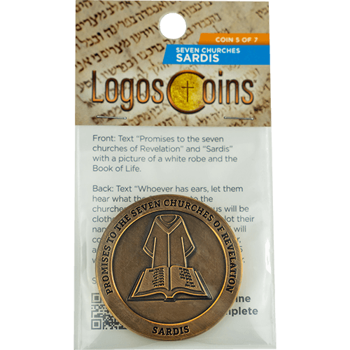 Sardis, Seven Churches of Revelation Challenge Antique Gold Plated Coin