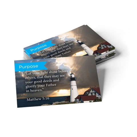 Purpose, Matt 5:16, Pass Along Scripture Cards, Pack 25