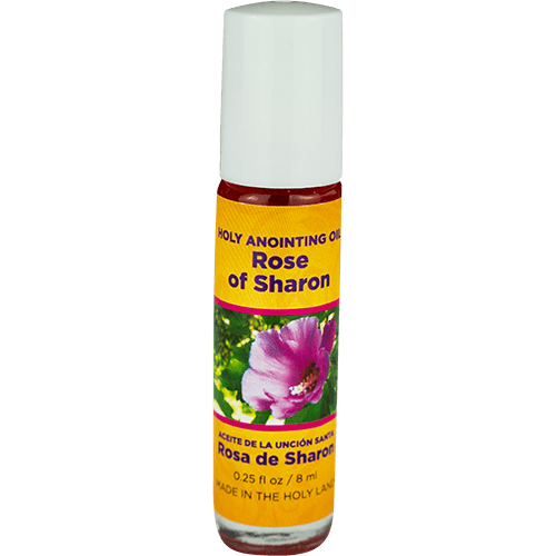 Rose of Sharon Anointing Oil from Israel, Bulk Set of 6 Roll On Bottles, 1/4 oz Each, Made in the Holy Land of Jerusalem, Prayer Gift for Pastors & Priests, Aceite Ungido de Rosa de Sharon
