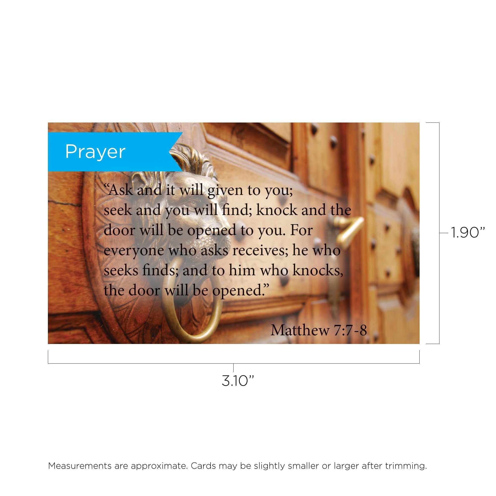 Prayer, Matt 7:78, Pass Along Scripture Cards, Pack 25