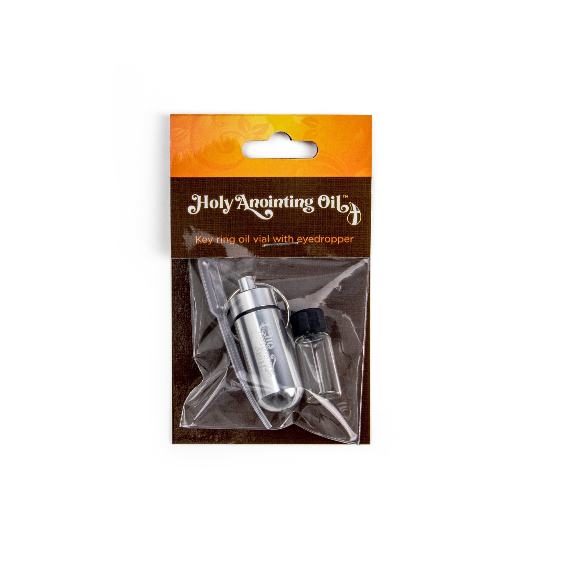 Oil Vial Keyring showing complete package