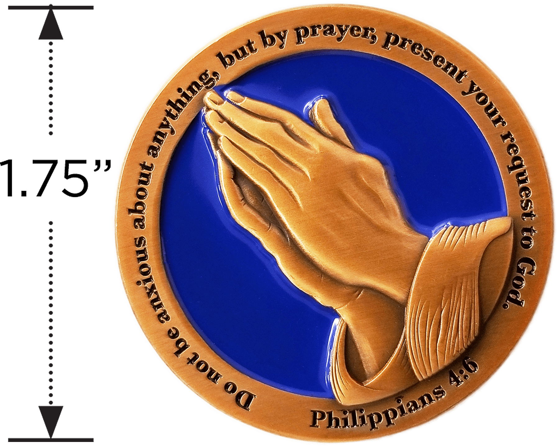 Serenity Prayer Antique Gold Plated Christian Challenge Coin - Philippians 4:6