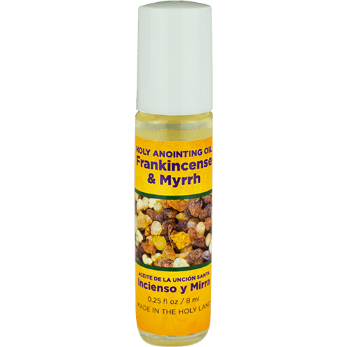 picture of a single 1/4 oz bottle of holy anointing oil made in Jerusalem
