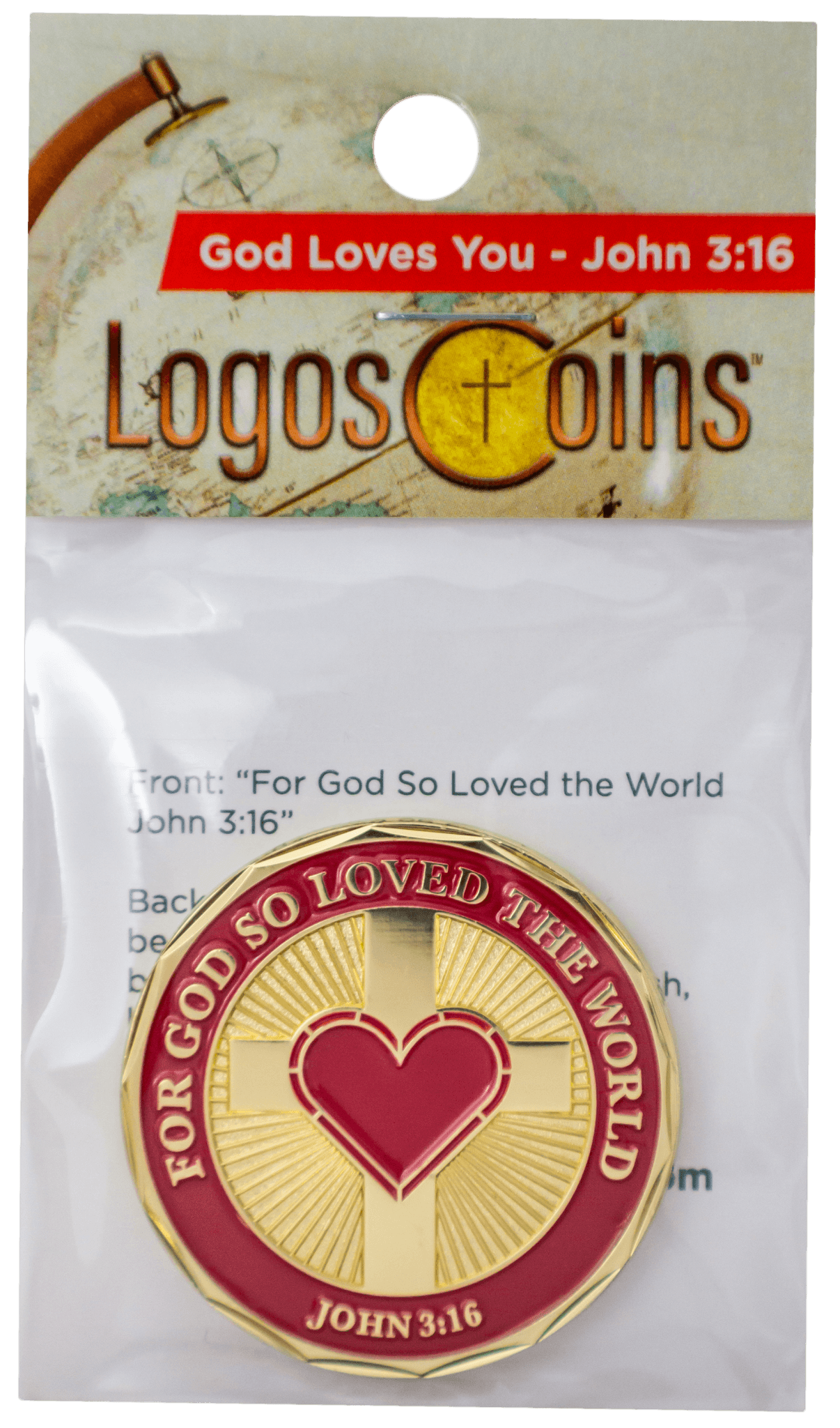 "For God So Loved the World" Gold Plated Challenge Coin - John 3:16