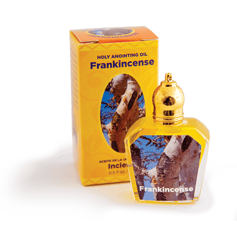 bottle of frankincense anointing oil with box