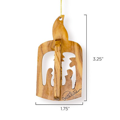 Candle Nativity, 3D Olive Wood Christmas Ornament