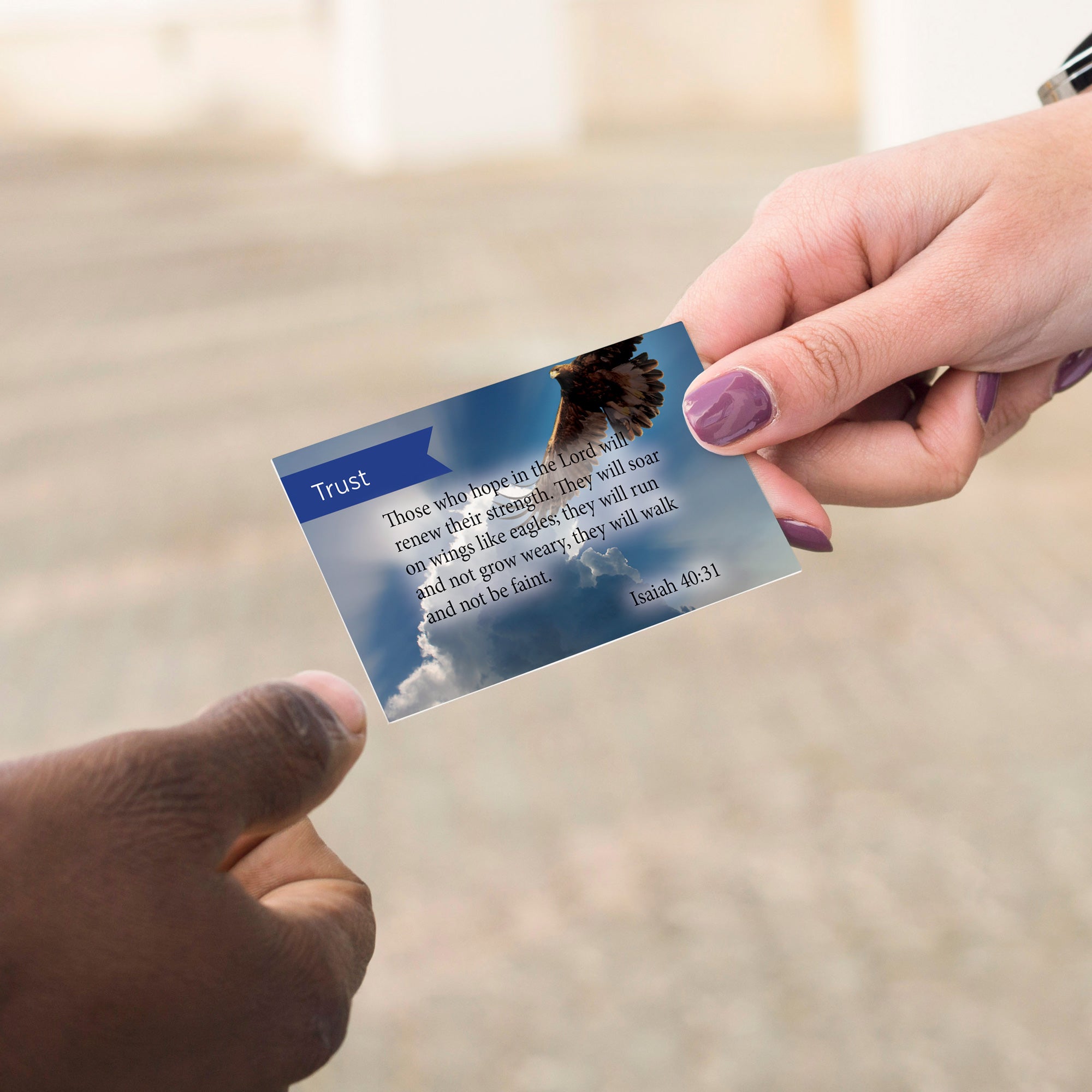 Trust, Isaiah 40:31, Pass Along Scripture Cards,  Pack 25