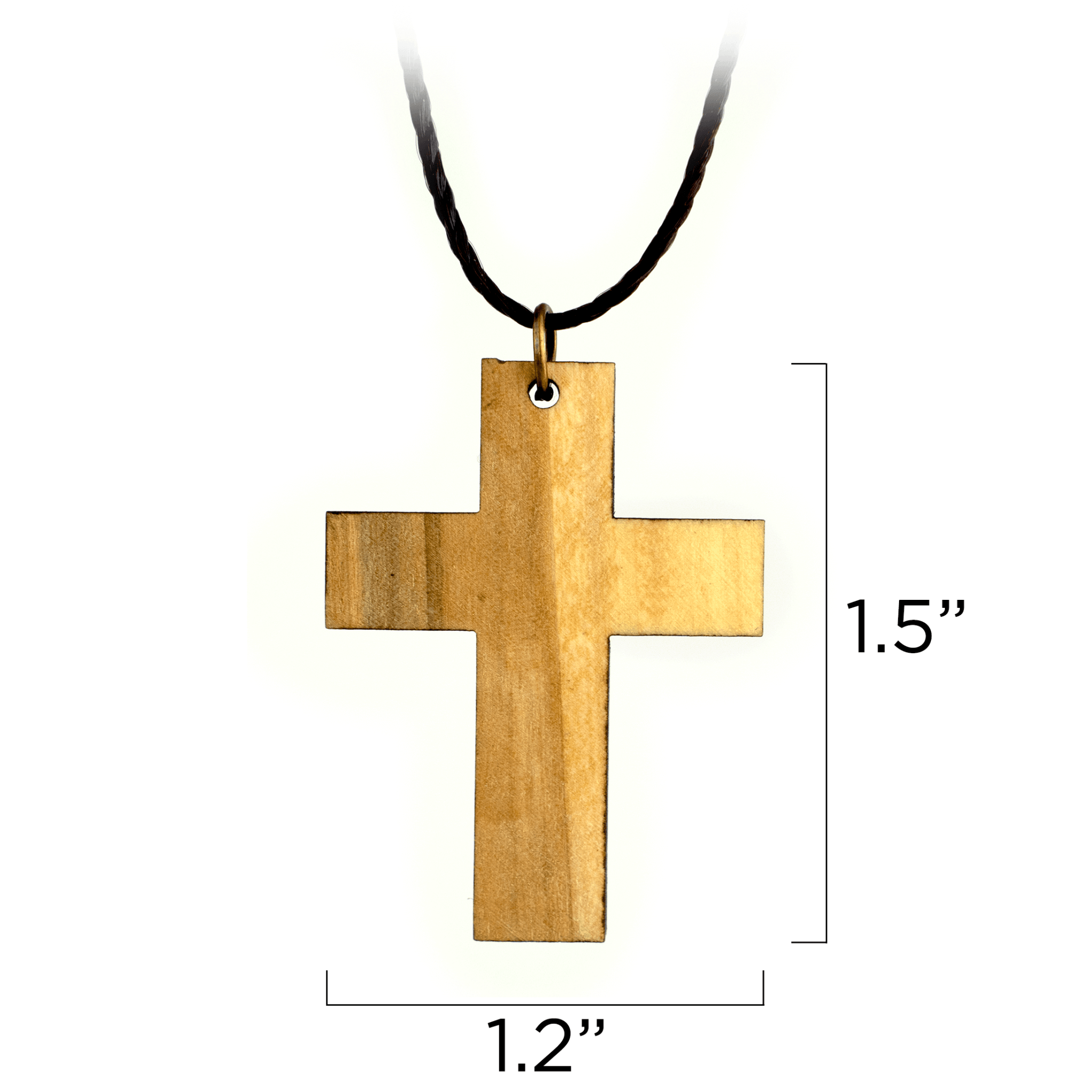 Simple Latin Cross Olive Wood Necklace