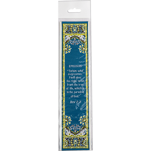 Woven Fabric Christian Bookmark: Ephesus - Promises of the Seven Churches of Revelations - Revelations 2:7
