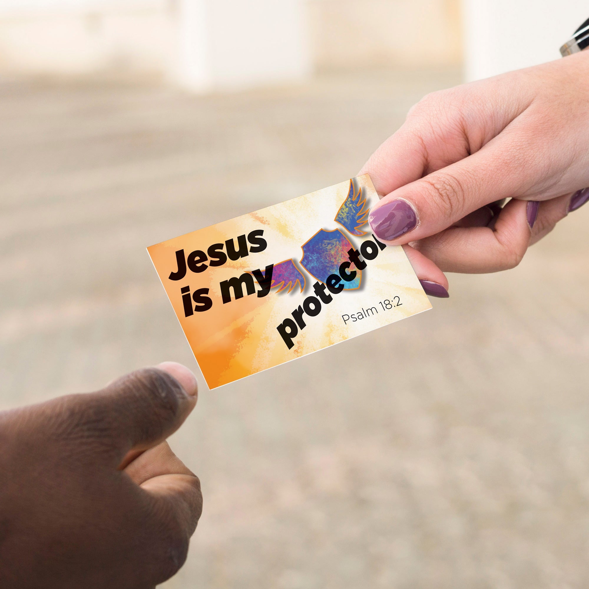 Children and Youth, Pass Along Scripture Cards, Jesus is my Protector, Psalm 18:2, Pack of 25