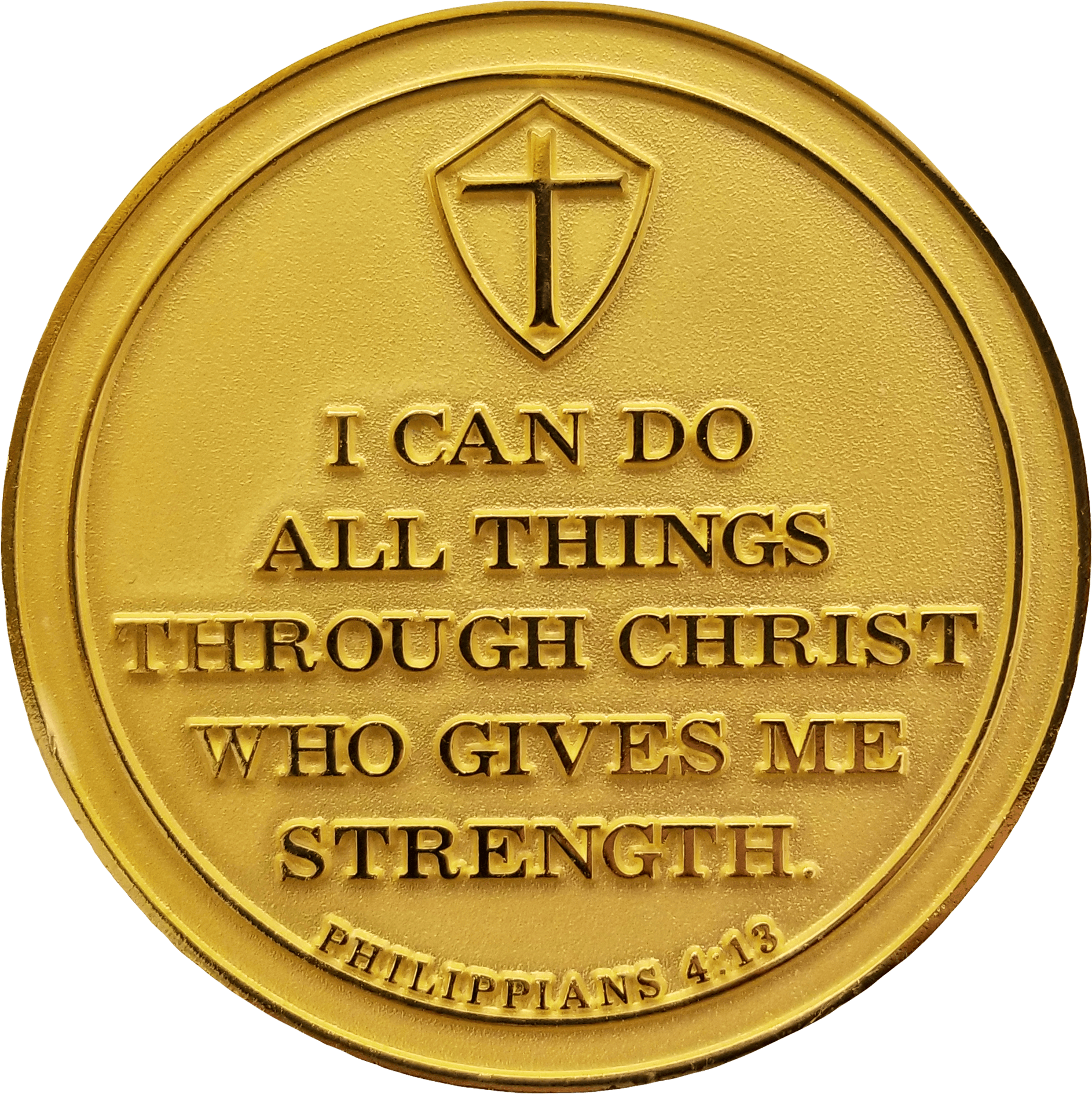 "Pure in Heart" Gold Plated Challenge Coin -  Philippians 4:13