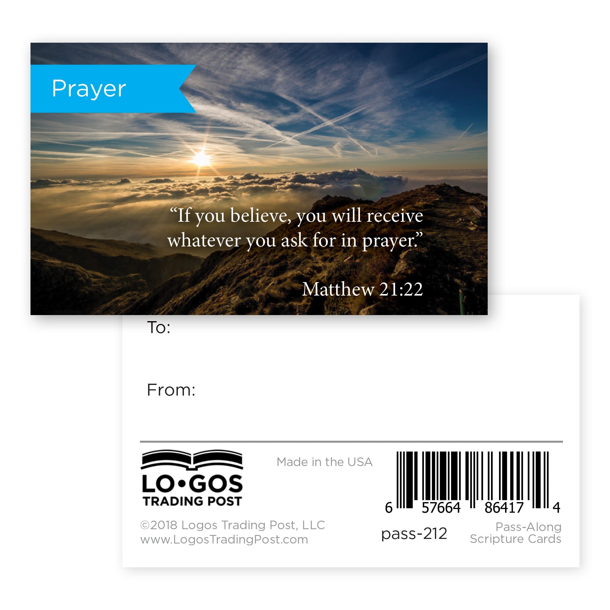 Prayer, Matt 21:22, Pass Along Scripture Cards, Pack 25