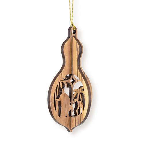The Journey of Mary & Joseph, 3D Olive Wood Christmas Ornament