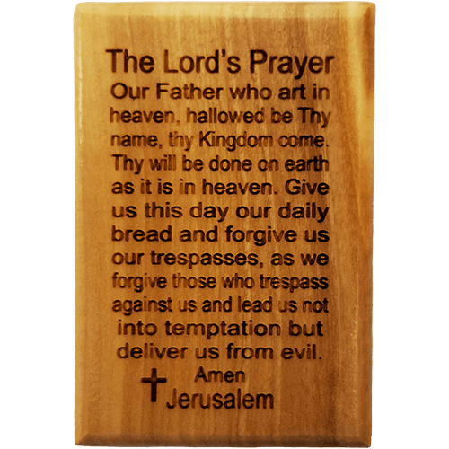 The Lord's Prayer Olive Wood Magnet