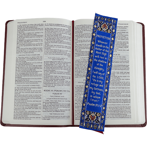 Nurse Gift, Themed Assortment of 4 Woven Fabric Bible Verse Bookmarks, Silky Soft & Flexible Religious Bookmarkers for Novels Books & Bibles, Woven Design, Memory Verse Gift
