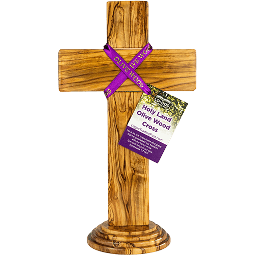 12" Olive Wood Standing Cross
