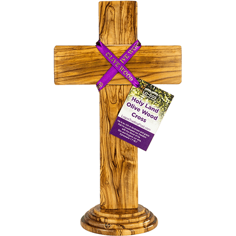 12" Olive Wood Standing Cross