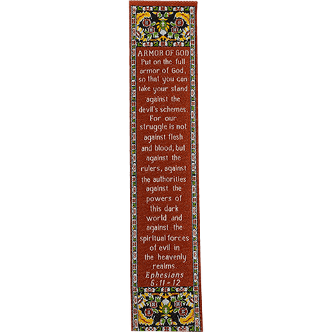 Armor of God, Woven Fabric Christian Bookmark - Ephesians 6:11-12