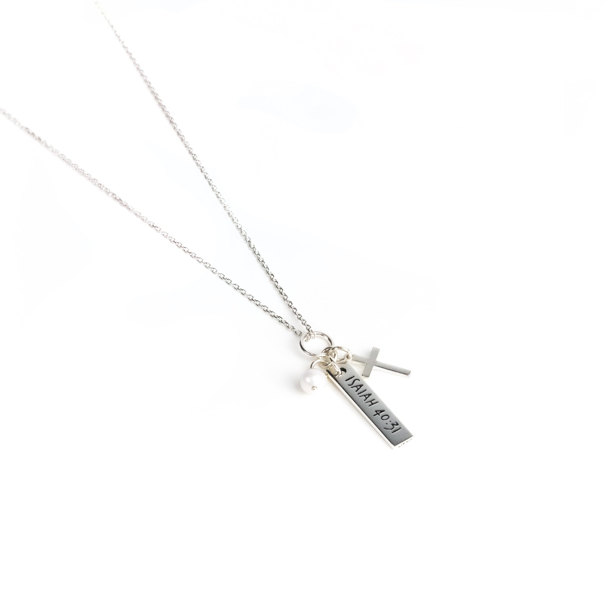 Those Who Hope, Sterling Silver Scripture Cross Necklace