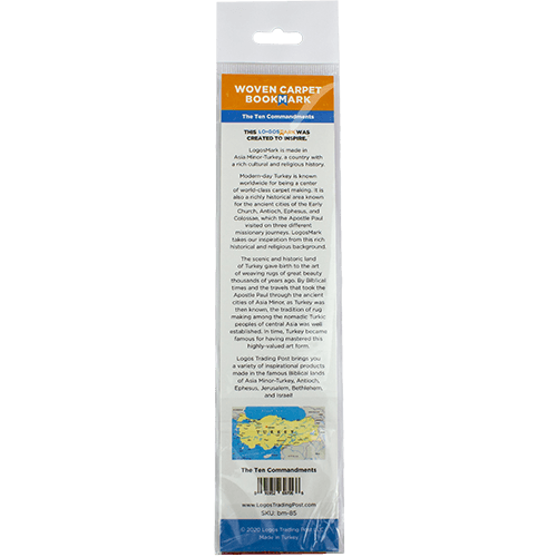 The Ten Commandments, Bulk Pack of 4 Woven Fabric Bible Verse Bookmarks, Silky Soft & Flexible Religious Bookmarkers for Novels Books & Bibles, Memory Verse Gift, Traditional Turkish Woven Design