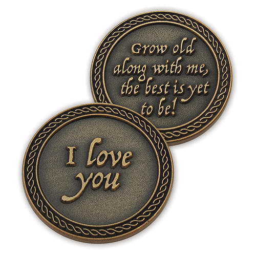 Romantic Love Expression Antique Gold Plated Coins, 12 Coins