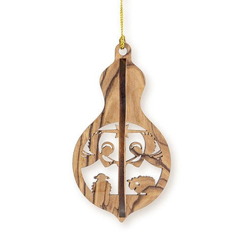 Angels & Shepherds, 3D Olive Wood Christmas Ornament