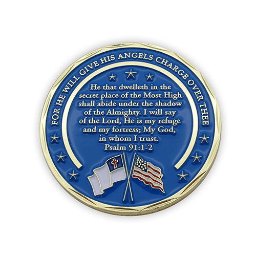 Nurse Gold Plated Challenge Coin With Psalm 91 and Cura Personalis