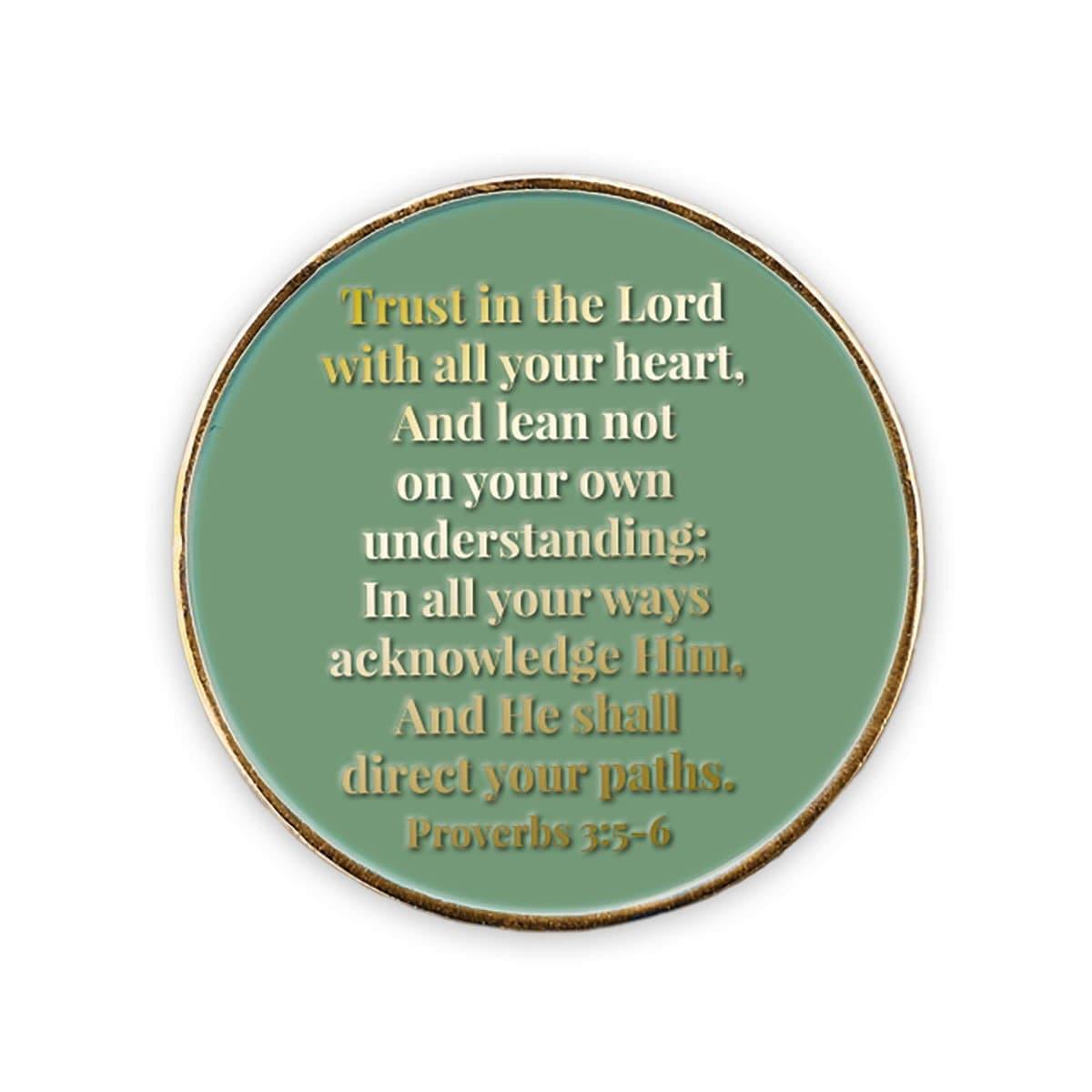 Sacred Heart of Jesus Christian Challenge Coin - Proverbs 3:5-6