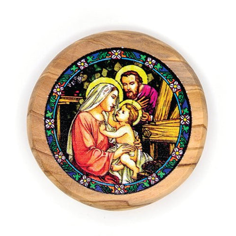 Holy Family Home Olive Wood Icon Magnet