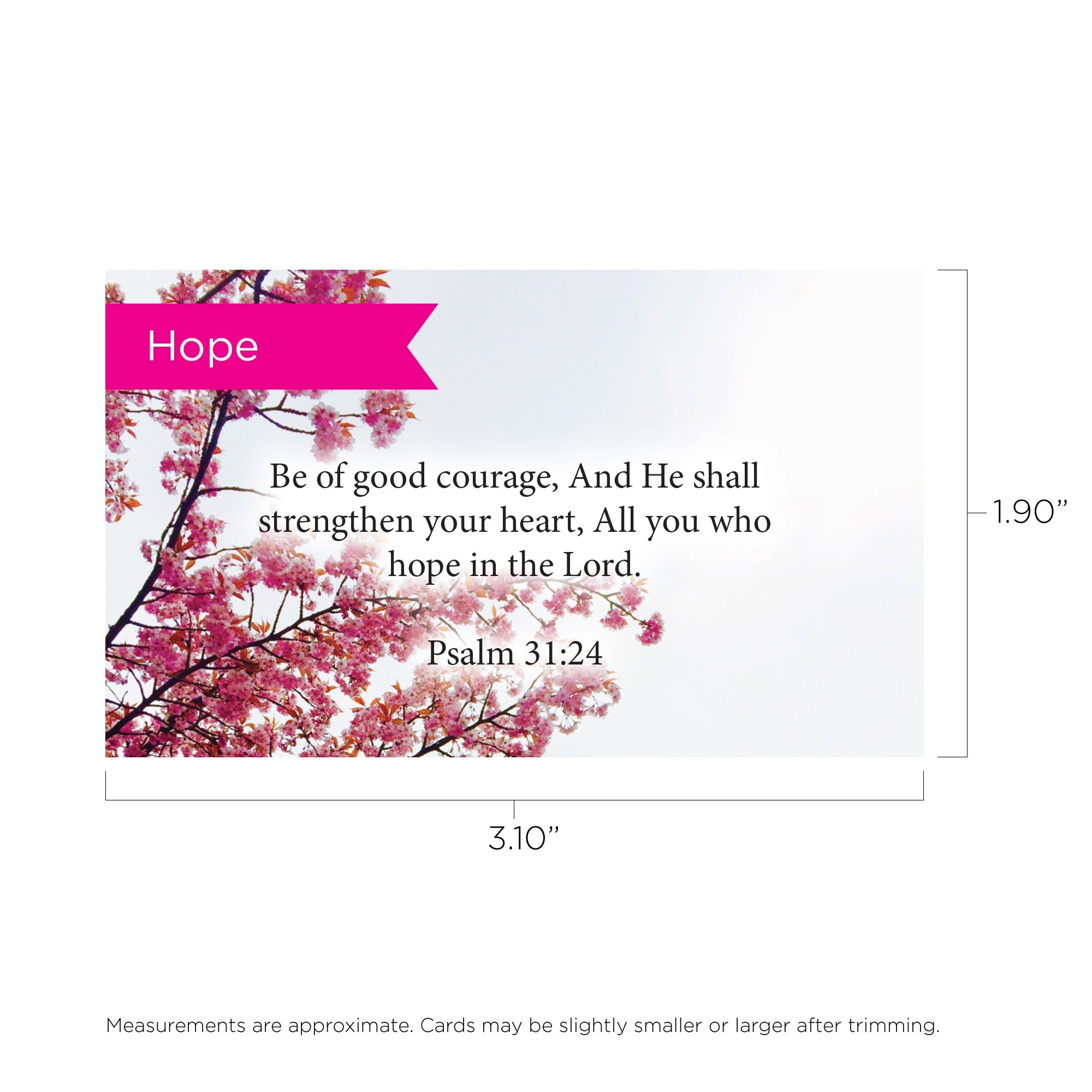 Pass Along Scripture Cards, Courage, Psalms 31:24, Pack 25