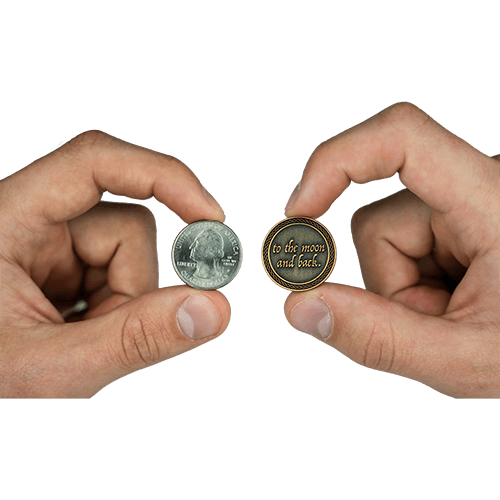 "I Love You to the Moon and Back" Romantic Love Expression Antique Gold Plated Coins