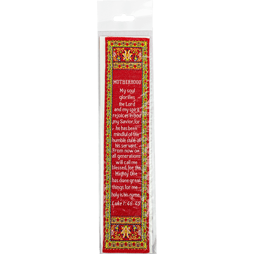 Motherhood, Bulk Pack of 4 Woven Fabric Bible Verse Bookmarks, Silky Soft & Flexible Religious Bookmarkers for Novels Books & Bibles, Memory Verse Gift, Traditional Turkish Woven Design