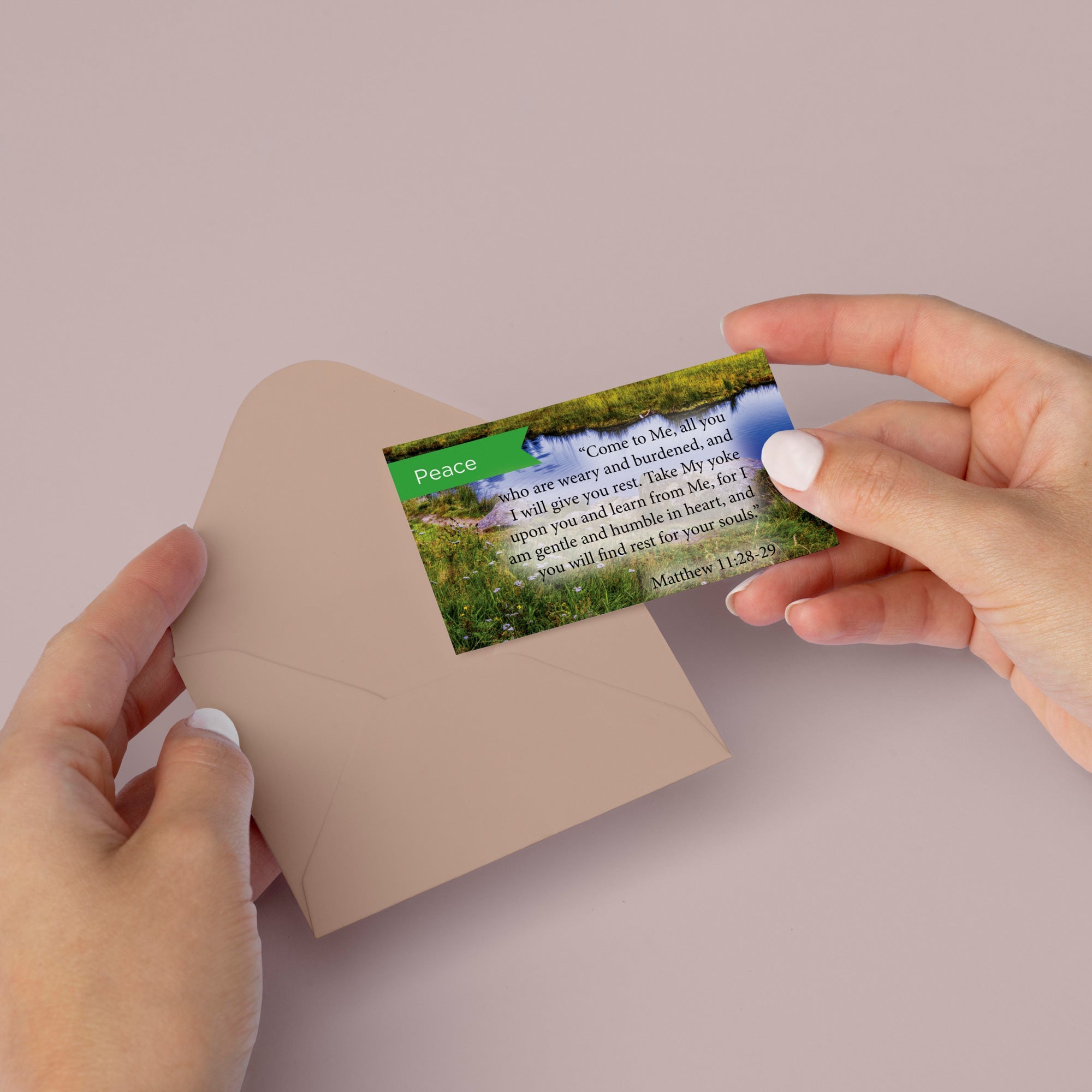 Peace, Matt 11:28-29, Pass Along Scripture Cards, Pack 25