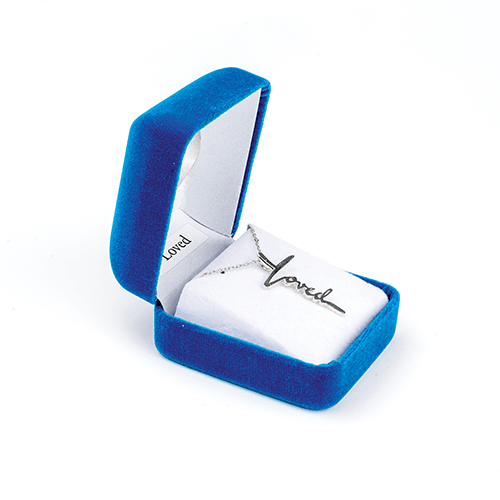 Loved Cross Necklace, Words of Life Sterling Silver Pendant Necklace