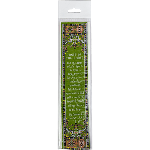 Fruit of the Spirit, Woven Fabric Christian Bookmark, Galatians 5:22-23