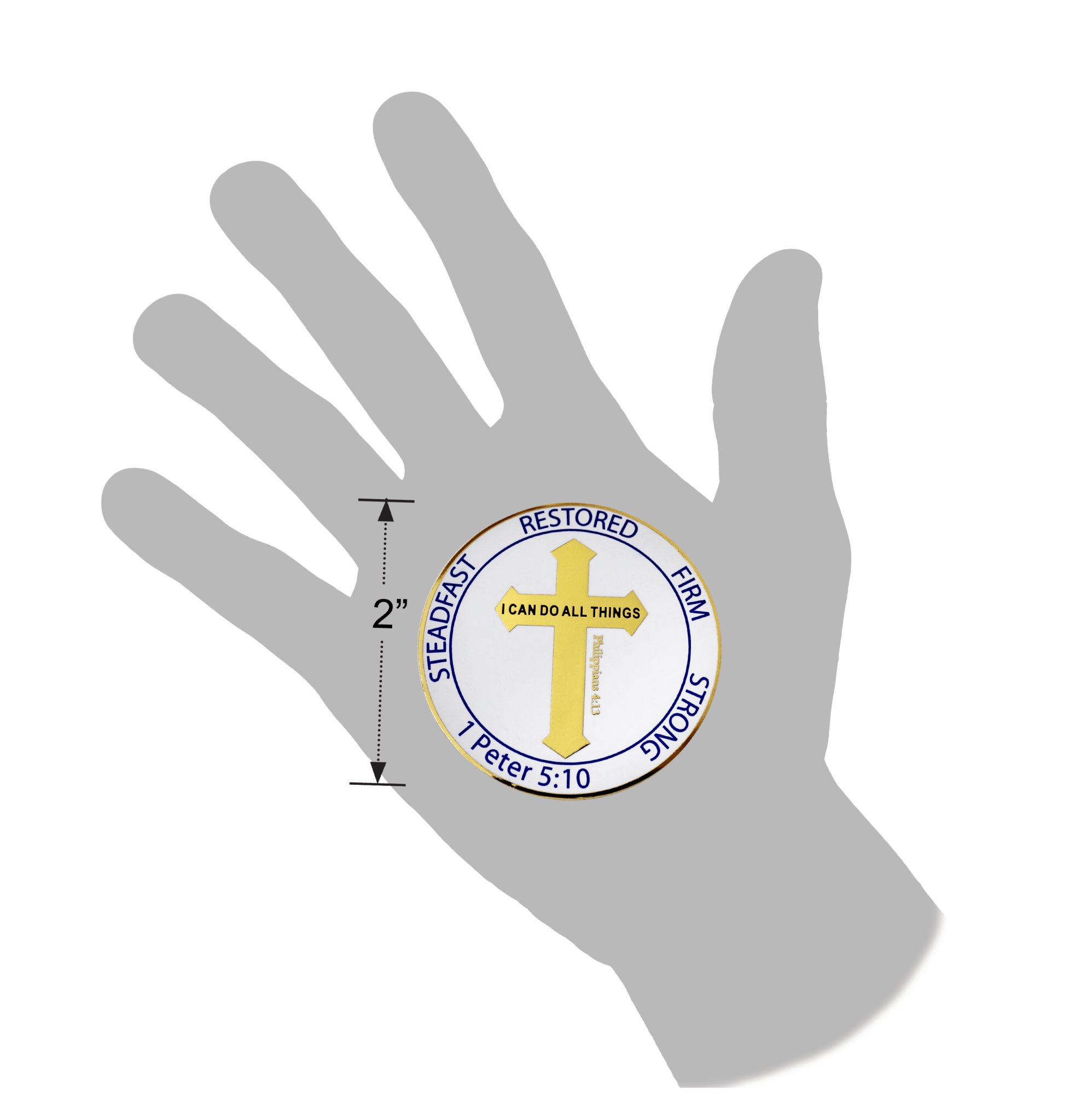 Overcomers Gold Plated Challenge Coin For Men and Boys -  Philippians 4:13