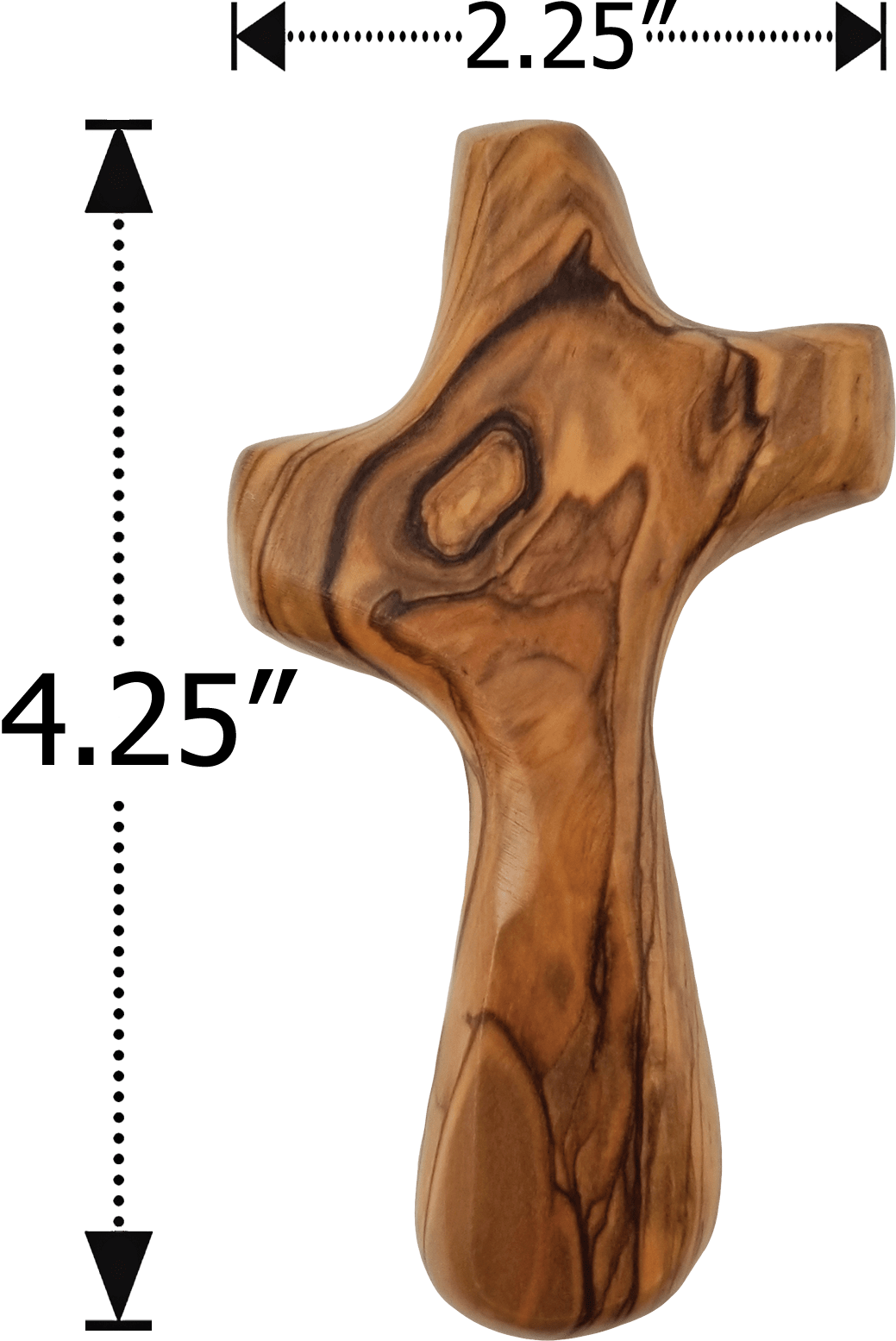 Holy Land Olive Wood Deluxe Handheld Prayer Comfort Cross - Large - Logos Trading Post, Christian Gift