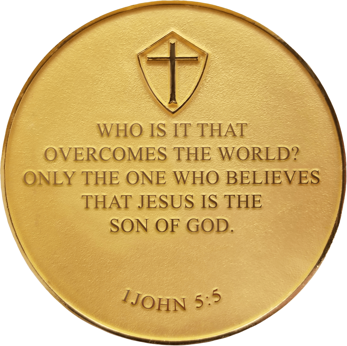 Overcomers Gold Plated Challenge Coin For Men and Boys -  Philippians 4:13
