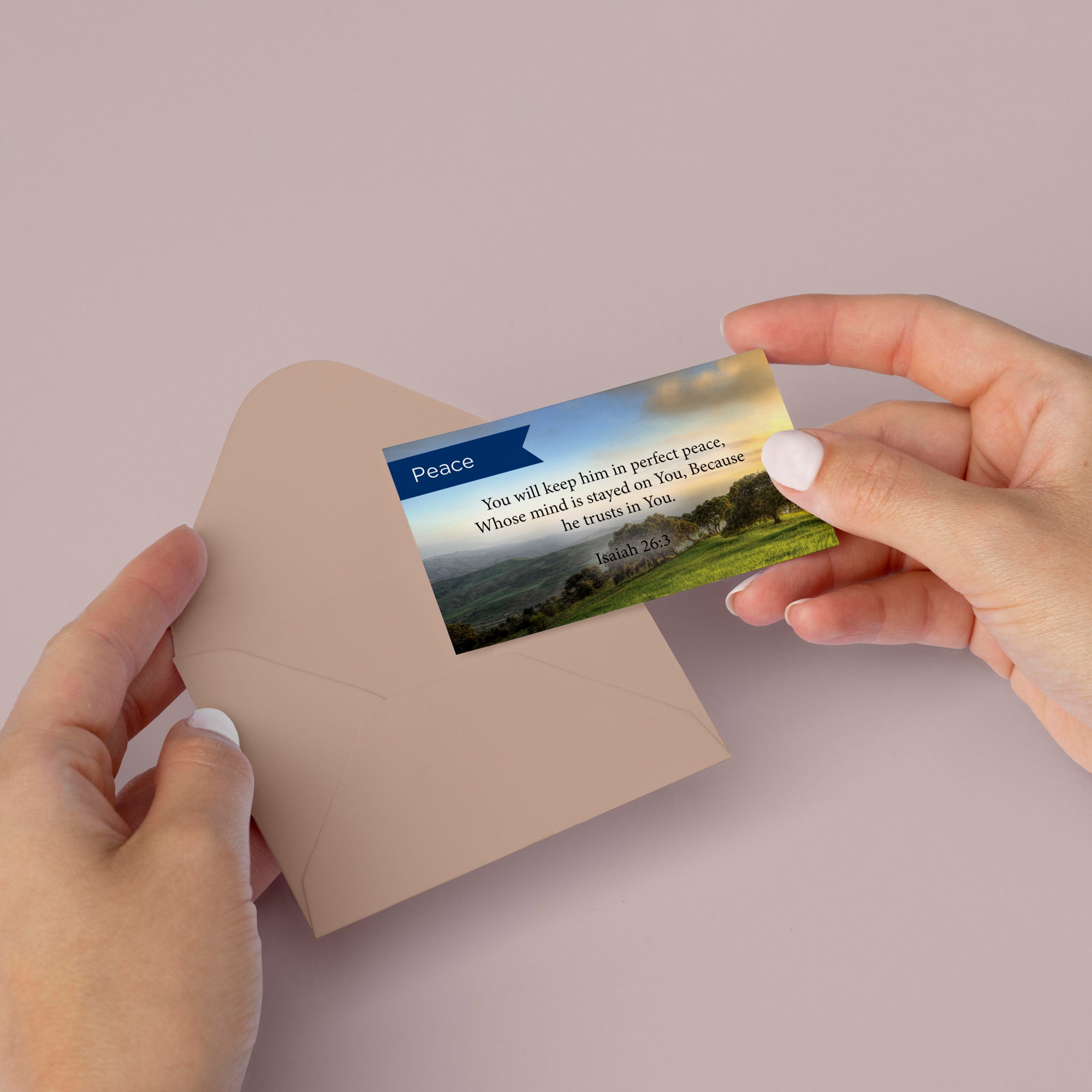 Pass Along Scripture Cards, Peace, Isaiah 26:3, Pack 25