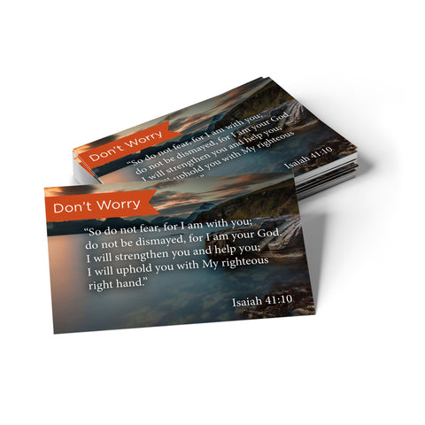 Don't Worry, Isaiah 41:10, Pass Along Scripture Cards, Pack 25